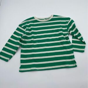 Zara Kids Green and Cream Striped Pullover